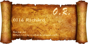 Ollé Richárd névjegykártya